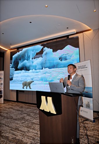 Mr Ryo Ijichi sharing an inspirational experience during PONANT's polar expeditions
