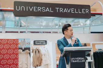 Eric Poh, CEO of Universal Traveller Malaysia & Indonesia, addresses the crowd at the launch of the brand’s Escapism 2024/25 Winter Collection.